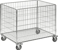 Kongamek Gitterwagen, offen 830x630x735mm 60kg Tragkraft Gummibereifung Ø100mm mit Bremse