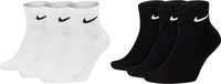 Nike SX7677 Socken Damen Herren Kurz Sportsocken Sparset - Größe: 38-42 - Farbe: 3 Paar weiss 3 Paar schwarz