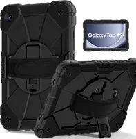 Pouzdro pro Samsung Galaxy Tab A9 Plus /Tab A9+ 11" 2023, pouzdro na tablet s 360° otočným popruhem na ruku a stojánkem černé
