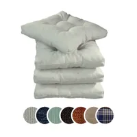 sleepling - 4er Set Stuhlkissen, Sitzkissen aus Möbelstoff, 40 x 40 cm, 6 cm, weiß