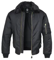 Brandit Jacke MA2 Jacket Fur Collar in Black-L