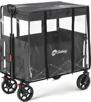 Sekey Regenschutz Transparent für Bollerwagen mit Dach, 75 x 50 x 65 cm