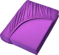 Jersey Spannbettlaken Spannbetttuch, 100% Baumwolle, 90x200cm, Lila