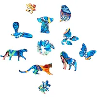 Unidragon Holzpuzzle - Puzzle mit einzigartiger Form, tollen Farben, präzisen Puzzleteilen - Tolles Geschenk für Erwachsene & Kinder, Jungen, Mädchen Ewiger Elefant, (25 x 19 cm) 102 pcs, Small