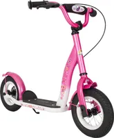 BIKESTAR Tretroller Kinderroller ab 4 - 5 Jahre | 10 Zoll Classic Edition | Pink & Weiß