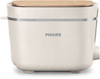 Philips Toaster Eco Conscious Edition, 2 Toastschlitze, Brötchenaufsatz, 8 Stufen, Auftaufunktion, Weiß (HD2640/10)