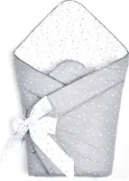 Pepi Babyhörnchen Einschlagdecke - 75×75 cm 100% Baumwolle  - Babydecke Wickeldecke Babynest - Grey Galaxy