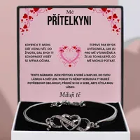 Lovilion Náramek "Vždy mě měj ve svém srdci" se vzkazem "Mé přítelkyni", Dárek na Valentýna - JULIET_HEARTBRACELET
