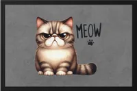 Meow Katze Grumpy Fußmatte Lustig Geschenkidee für Katzenliebhaber