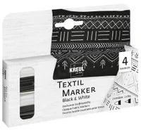 Kreul 92751 Textile Marker Black & White Set Sada textilních fixů 2 mm Black & White 4 ks