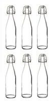 6x Glasflaschen mit Bügelverschluss 500 ml - Draht-Bügelflasche zum Ansetzen von Ölen, Alkohol : Kunststoff-Verschluss : 6 Stück