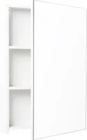 Domodomo Weißer wandmontierter Badezimmerschrank mit Spiegel Reflection wandmontierter schmaler Badezimmerschrank, 3 Einlegeböden, Badezimmer