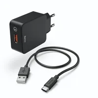 Ladeset, USB Type-C, QC 3.0, 3 A, Schwarz