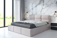 Polsterbett EMILI 160 x 200 mit Matratze und Bettkasten. Farbe: Beige