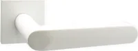 DOMINO Türgriff ohne Schlossrosette | quadratische Rosette | Türklinke für Zimmertür, Bürotür | Türbeschläge aus Aluminium  |Weiß Türdrückergarnitur | DENVER-QR SLIM WHITE