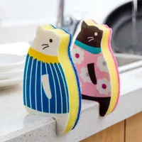 Vorteilspack 6er Spülschwämme Putzschwämme Topfreiniger als Katzendame/Katzenherr