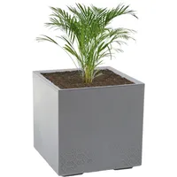 Blumentopf Blumenkäste Wetterbeständig Blumenkübel in stilvoller Betonoptik Grau Quadratish Maße 40x40cm Höhe 39cm mit Rollen 36L Fassungsvermögen Blumenparadies