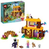 LEGO 43188 Disney Princess Auroras Hütte im Wald mit Prinzessin Dornröschen, Maleficent als Mini-Puppen und Tierfiguren, kleines Geschenk für Kinder