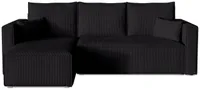 BroMARKT Ecksofa TOP Schlaffunktion Bettkasten L-Form Schwarz