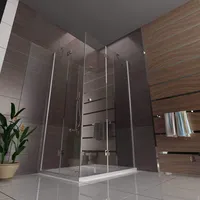 Alpenberger Duschkabine 90 x 120 cm | Eckeinstieg Dusche aus 2 Duschtüren und Seitenteilen aus Sicherheitsglas ESG | Komplettdusche Glasdusche | Eckduschkabine