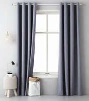 JEMIDI Vorhang blickdicht lichtundurchlässig 140x250cm - Gardine mit Ösen Anbringung - Ösenschal Dekoschal Verdunkelungsvorhang - 100% Polyester