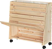 WAGNER GreenFAMILY Mobiles Hochbeet GreenBOX - Gr. M - 79 x 80 x 33/23 cm, Massivholz, Stauraum & Pflanztasche - 25012101