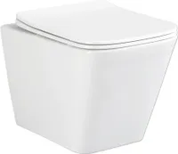 Wand-WC Set Aliki Tiefspüler ohne Spülrand kurz weiß glänzend mit WC-Sitz 1273671