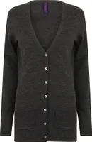 Henbury Damen Strickjacke mit V-Ausschnitt RW662 (4XL) (Grau)