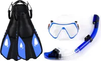 Taucherbrille, drei Fenster, hochklare Tauchmaske mit vollst?ndig trockenem Schnorchel und verstellbaren Flossen fš¹r Tauchausrš¹stung fš¹r M?nner und Frauen
