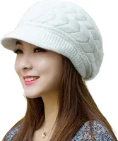 Frauen Winter einfarbig warm gestrickt Baggy Beret Beanie Hut Slouch Ski Cap