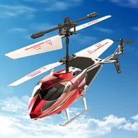 Ferngesteuerte Hubschrauber, RC-Helikopter, Hubschrauber, 3.5-Kanal, RTF, mit LED Licht, Höhe-Halten, rot, für Jungen, Erwachsene