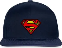 Spreadshirt Superman Logo S-Shield Stick Snapback Cap, One size, Navy/Navy