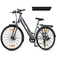 Qekud Doppelbatterie 26'' E-Bike, Elektrofahrrad Trekkingrad e-City Fahrrad Doppelbatterie 36V Lithium Batterie, 250W Motor, EU-konformes grau