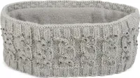 styleBREAKER Damen Stirnband mit Zopfmuster und Strass, weiches Fleece Innenfutter, Haarband, Headband 04026001