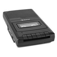 auna RQ-132 - Kassettenrekorder , Tonbandgerät , Diktiergerät , Tape Recorder , verbauter Lautsprecher , automatische Abschaltung , Mikrofon & Kopfhöreranschluss , Netz und Batteriebetrieb , schwarz