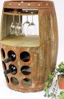 DanDiBo Stojan na víno Wine Barrel 1681 Barový stojan na láhve 69 cm Police na dřevěný sud 18 Fl