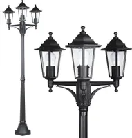 MONZANA® Außenlampe 3 flammig Gartenbeleuchtung 176cm IP44 Aluminium Guss E27 Anthrazit Wegeleuchte Außen Gartenlampe Draußen Außenleuchte mit Strom