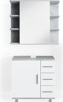 Vicco Badmöbel-Set Ilias, 2 Teile, Beton/Weiß