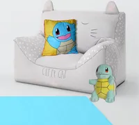 Pikachu & Schiggy | Pokemon | 40 x 40 cm Deko-Kissen | Wende-Motiv