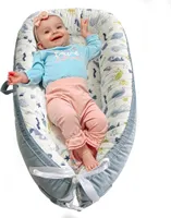 Babynestchen Set Neugeborene 90x55 cm Baumwolle - Kuschelnest Baby Nestchen Kissen inklusive Blaue Unterwasserwelt