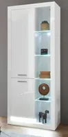Vitrine "Ladis" in weiß Hochglanz Vitrinenschrank 80 x 195 cm