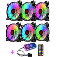 RGB-Computer-PC-Lüfter 122 mm mit geräuschlosem LED-Lüfter, 6 stücke lüfter