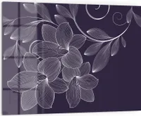 DEQORI Küchenrückwand Glas 80x60 cm 'Elegante Liliengrafik' Spritzschutz Bad Rückwand