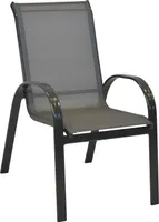 Merxx Stapelsessel "Amalfi" 2er Set - Aluminiumgestell Graphit mit Textilbespannung Diamantbraun