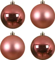Weihnachtskugeln Kunststoff 10cm 4 Stück - Lippenstiftrosa