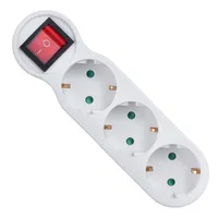 Listwa z wieloma gniazdami wtykowymi Gniazdo wielokrotne Adapter gniazda wtykowego Wtyczka 3x Schuko