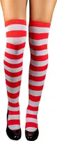 Overknees Kniestrümpfe "Ringelstrümpfe" - 414037 | Rot Weiß gestreift
