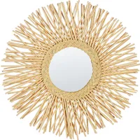 BELIANI Lustro wiszące naturalne rattanowe ø 60 cm nowoczesny design ścienna dekoracja
