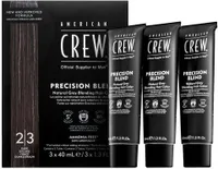 American Crew Precision Blend Natural Gray Coverage Haarfarbe für Männer Dark 3 x 40 ml