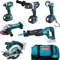 Makita DLX6046 Akku-Spezialset LXT Werkzeugset inkl. 3 x 3,0 Ah Akkus, Schnellladegerät und Transporttasche